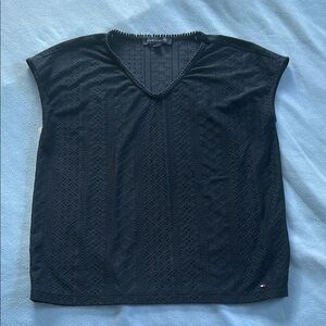 Tommy Hilfiger Navy Blue Eyelet Top Cap Sleeve